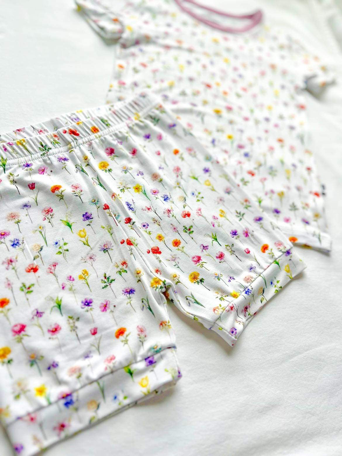 Short Sleeve Set (Handmade/Converted) in Blooms